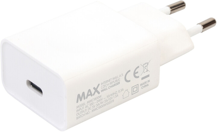 MAX nabíječka USB-C 18W, bílá_2004728695