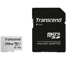 Transcend SDXC 300S 256GB UHS-I U3 A1 + SD adaptér Poukaz 200 Kč na nákup na Mall.cz