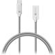 CONNECT IT Wirez Steel Knight USB-C (Type C) - USB-A, metallic silver, 2,1A, 1 m