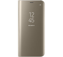 Samsung S8 Flipové pouzdro Clear View se stojánkem, zlatá_2076760794