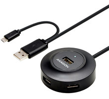 AXAGON HUE-X6GB 4x USB2.0 hub 80cm cable + micro USB OTG BLACK