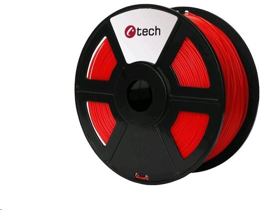 C-TECH tisková struna (filament), PLA, 1,75mm, 1kg, fluoresenční červená_1241060018