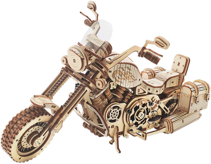 Stavebnice RoboTime - Motorka (cruiser), mechanická, dřevěná_607263960