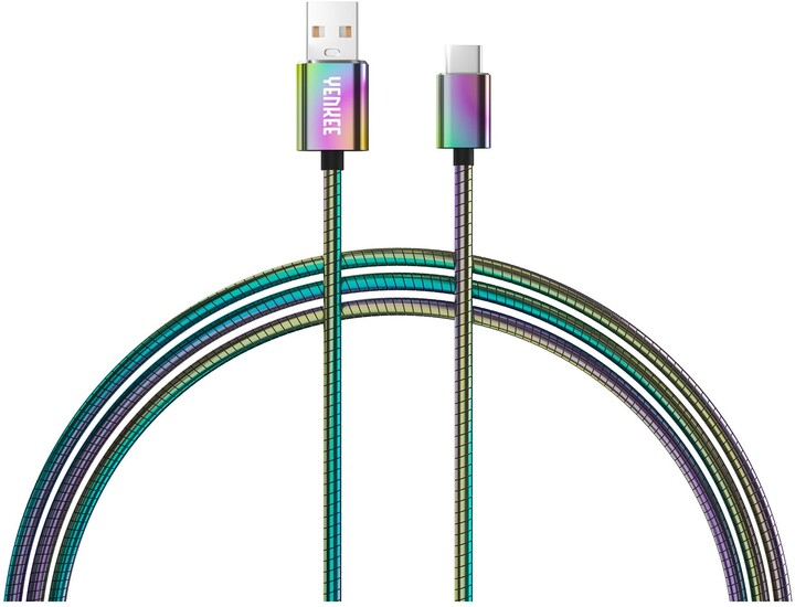 YENKEE YCU 351 nabíjecí kabel USB-C, nerezová ocel, 1m_216659836