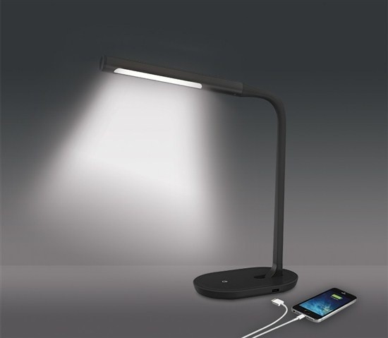 Solight LED stolní lampička stmívatelná, 8W, 4500K, USB, černá_134836077