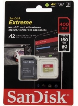 SanDisk micro SDXC Extreme 400GB 160MB/s A2 UHS-I U3 V30 + SD adaptér_2023886028