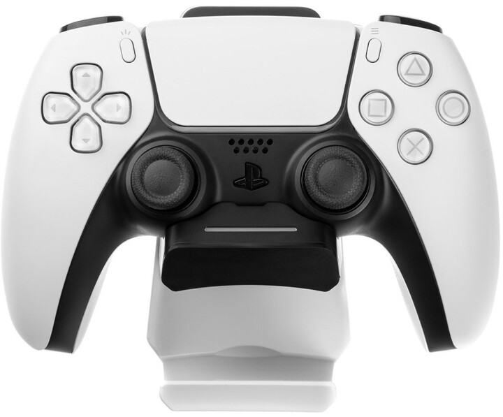 FIXED závěsný nabíjecí dok pro ovladač DualSense PlayStation 5 s hákem pro sluchátka, černo-bílý_1841859649