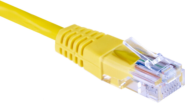 Masterlan patch kabel UTP, Cat5e, 0,25m, žlutá