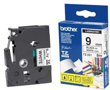 Brother páska - TZE-221, bílá / černá (9mm, laminovaná)_996816558