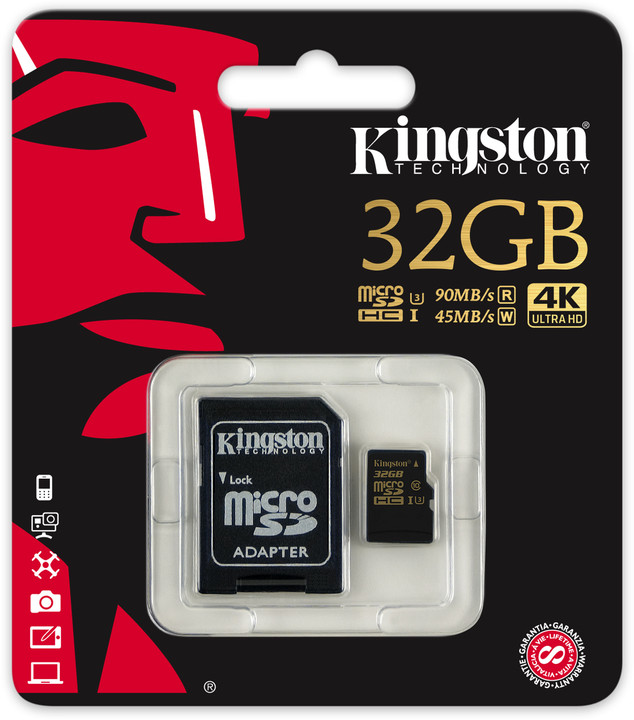 Kingston Micro SDHC 32GB UHS-I U3 + SD adaptér_647968386