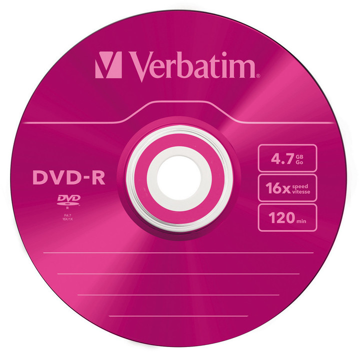 Verbatim DVD-R 4,7GB 16x colour slim 5ks_1940568246