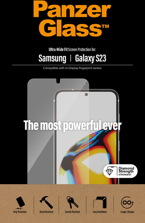 PanzerGlass ochranné sklo pro Samsung Galaxy S23, celolepené s funkčním otiskem prstů_1021204490