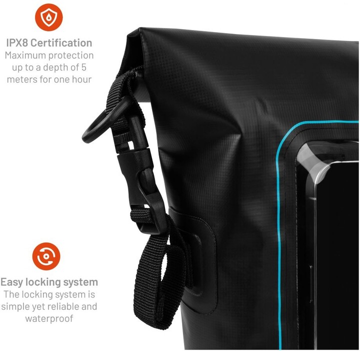 FIXED voděodolný vak Float Bag s kapsou pro mobilní telefon 3L, černá_1045448916
