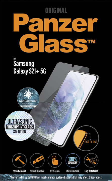 PanzerGlass ochranné sklo Edge-to-Edge pro Samsung Galaxy S21+ 5G, antibakteriální, čirá_566527194