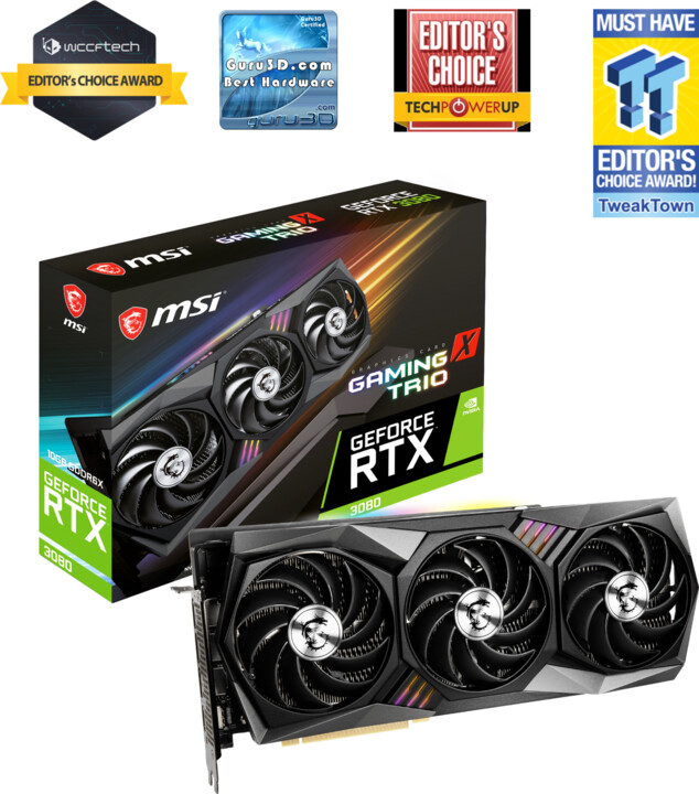 MSI GeForce RTX 3080 GAMING X TRIO 10G, LHR, 10GB GDDR6X_22113567