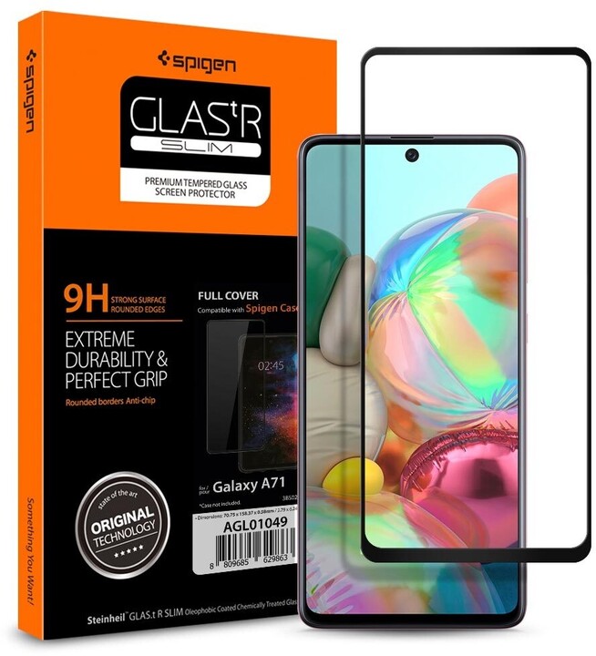 Spigen ochranné sklo FC pro Samsung Galaxy A71, černá_936458993