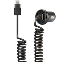 Scosche autonabíječka StrikeDrive s krouceným Lightning kabelem a USB, I2C24_212495712