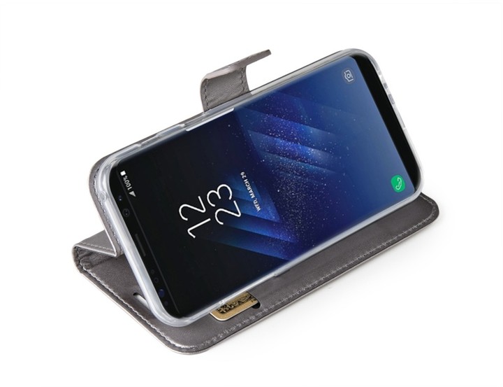 CELLY Air ultra tenké pouzdro typu kniha pro Samsung Galaxy S8, stříbrné_652114949