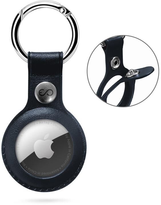 Epico klíčenka na Apple AirTag, kožená, modrá_993528023