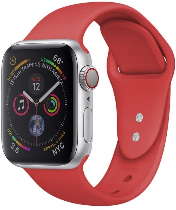 MAX silikonový řemínek pro Apple Watch 4/5, 40mm, červená_1737147138