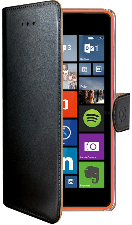 CELLY Wally pouzdro pro Microsoft Lumia 540 / 540 Dual SIM, PU kůže, černá_1703293053