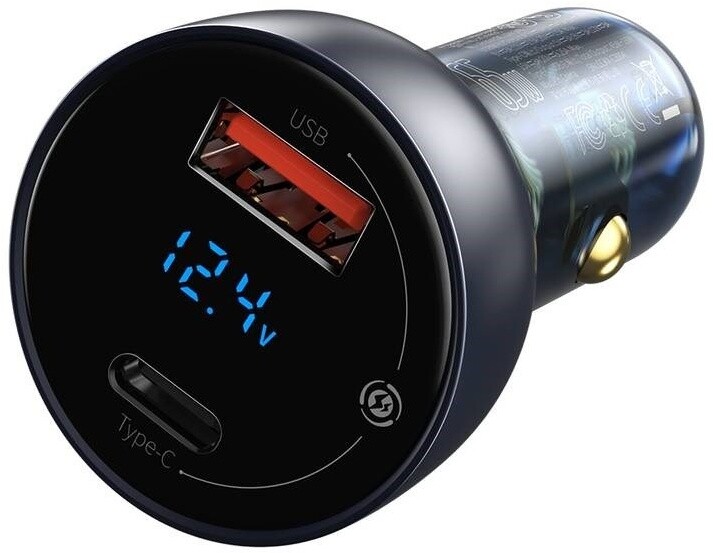 BASEUS Particular Digital Display QC+PPS Dual Quick Charger Car Charger 65W, šedá_1896597728