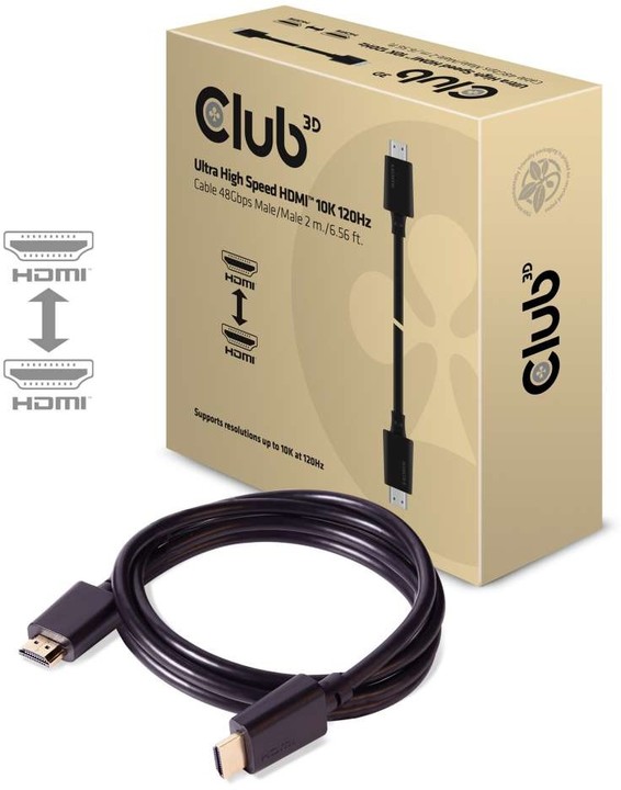 Club3D kabel HDMI 2.1, Ultra High Speed, 10K 120Hz (M/M), 2m_1367716391