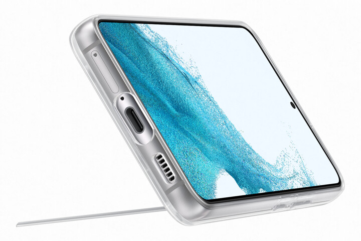 Samsung průhledný zadní kryt se stojánkem pro Galaxy S22, transparentní_672320514