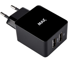 MAX MWC1200B USB 230V nabíječka 2 x USB 1 + 2,4 A, černá_1599875085