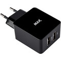 MAX MWC1200B USB 230V nabíječka 2 x USB 1 + 2,4 A, černá