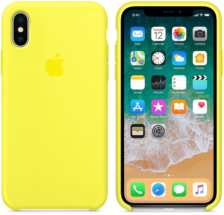 Apple silikonový kryt na iPhone X, zářivě žlutá_1749875480