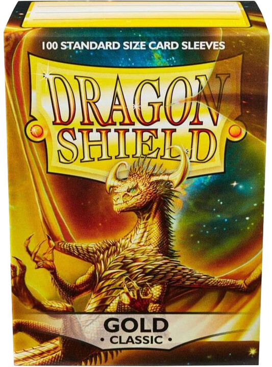 Ochranné obaly na karty Dragon Shield - Standard Sleeves Classic, zlatá, 100 ks (63,5x88)_563020420
