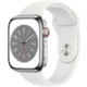 Apple Watch Series 8, Cellular, 45mm, Silver Stainless Steel, White Sport Band_619306971