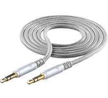 Cellularline Unique Design Audio kabel pro iPhone, 2x 3,5mm jack, stříbrný_774678380