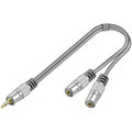 Home Theater HQ adaptér Jack 3,5mm stereo - 2 x 3,5mm stereo, 15cm