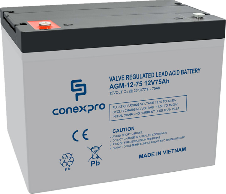 Conexpro baterie AGM-12-75, 12V/75Ah, Lifetime_1749984542