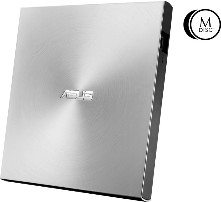 ASUS SDRW-08U7M-U + 2x M-Disk, slim, externí, stříbrná_2112112390