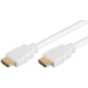 PremiumCord HDMI High Speed + Ethernet kabel, white, zlacené konektory, 5m