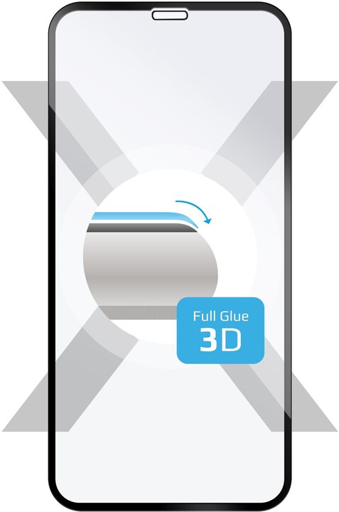 FIXED 3D Full-Cover ochranné tvrzené sklo pro Apple iPhone X, přes celý displej, černé_1509934328