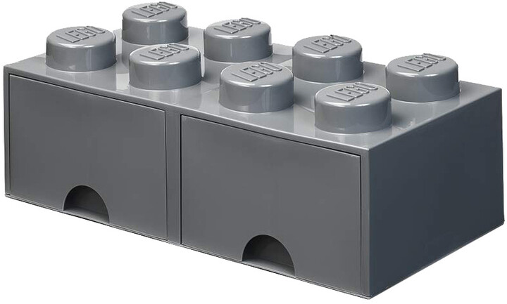 Úložný box LEGO, 2 šuplíky, velký (8), tmavě šedá_514791698