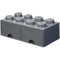 Úložný box LEGO, 2 šuplíky, velký (8), tmavě šedá_514791698