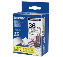 Brother páska - TZE-261, bílá/černá (36mm, laminovaná)