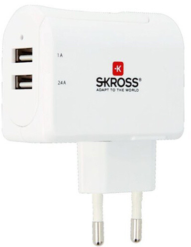 SKROSS Euro USB nabíjecí adaptér, 3400mA, 2x USB výstup_1304626262