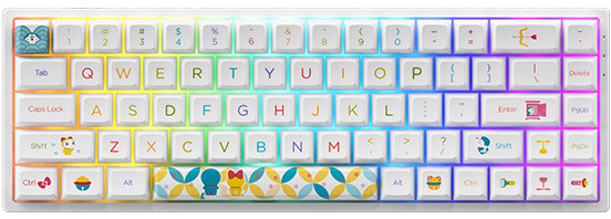 Akko 3068B Doraemon Rainbow, 65%, Akko CS Jelly Pink, US_250226762
