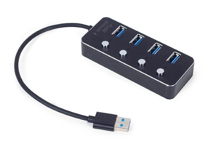 Gembird USB HUB 4-portový USB 3.1 Gen1, s vypínači_1879780427