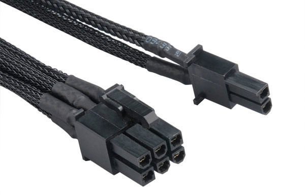 Akasa (AK-CBPW09-40BK), Flexa V8, 40cm 8-pin VGA power cable extension_1255328383