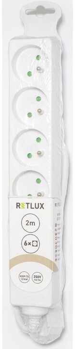 Retlux prodlužovací přívod RPC 15, 6 zásuvek, 2m, bílá_937365918