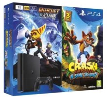 PlayStation 4 Slim, 500GB, černá + Crash Bandicoot + Ratchet &amp; Clank_1836611342
