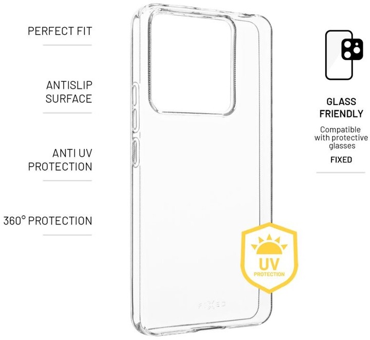 FIXED TPU gelové pouzdro Slim AntiUV pro Xiaomi Redmi Note 13 Pro 5G/POCO X6 5G, čirá_1887642520