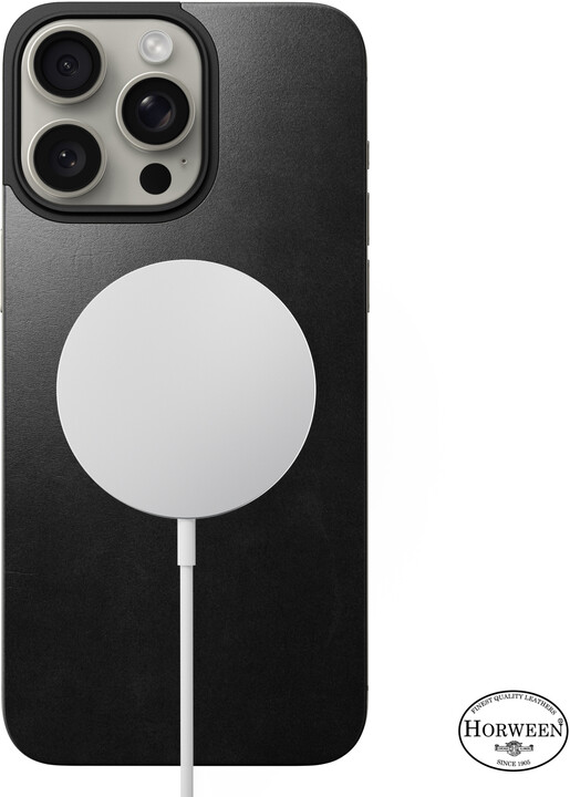 Nomad kožený ochranný kryt Magnetic Horween pro Apple iPhone 15 Pro Max, černá_1615118610